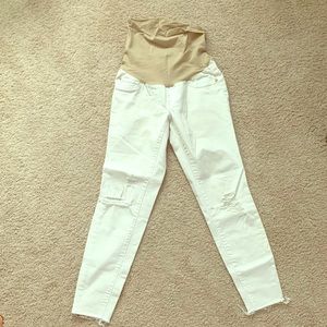 White maternity jeans